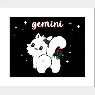 Gemini Persian Cat Christmas Holiday Posters and Art